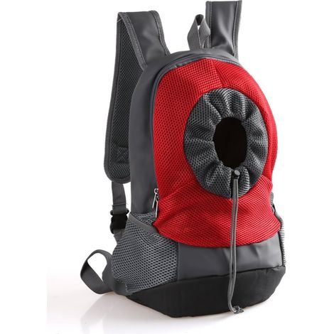 Sac à Dos Respirant Confortable pour Animaux de Compagnie pour Faire du vélo, Faire de la randonnée, Voyager, Faire du Shopping (L Size, Red)-Fei Yu