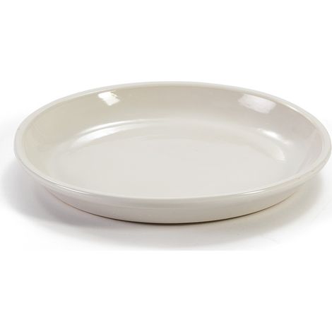 Assiette 32x32x3 Grès Blanc