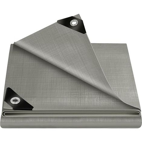 Waterproof Tarpaulin with Eyelets 1.5 x 6 m Grey (1/5)
