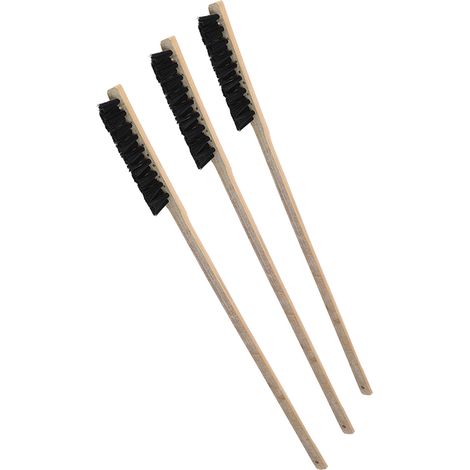 Lot de 3 brosses de nettoyage en bois résistant à long manche pour cages à oiseaux (perroquets) - Accessoires indispensables (1/5)