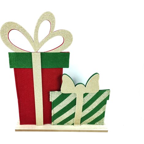 TrendLine Dekofigur Weihnachtsgeschenke Holz 40,5 x 5 x 36 cm mehrfarbig Figur