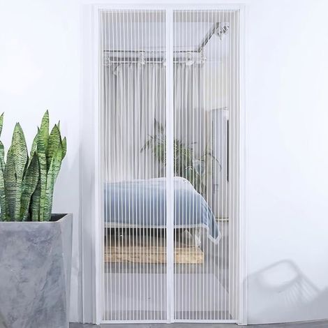 Moustiquaire magnétique blanche 160x220 cm, protection contre moustiques et insectes (1/5)