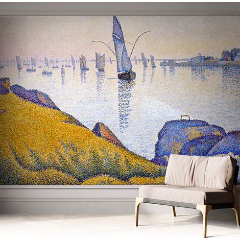 Selbstklebend Tapete - abwaschbar - Raumgestaltung Schlafzimmer Wohnzimmer Tapete Segelboot-Spiegelung 312x219 cm (1/5)