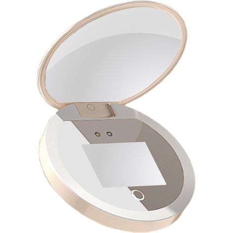 Espejo de tocador compacto con aumento de 2x - Espejo de maquillaje portátil - Cámara UV para probar protectores solares (1/5)