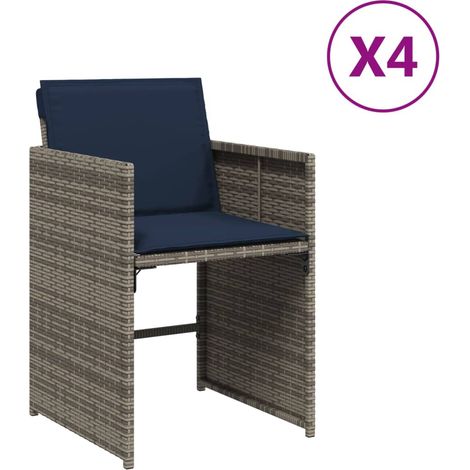 Maison Exclusive - Sillones de jardín con cojines 4 uds ratán sin (1/5)