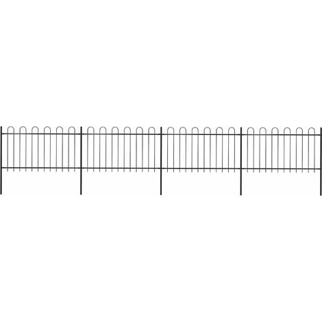vidaXL Clôture de jardin avec arceau en acier 671 x 100 cm Noir (1/4)