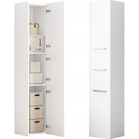 Weißes, modernes, hohes Regal mit 3 Türen, 170 cm, abschließbarer Schrank (1/5)