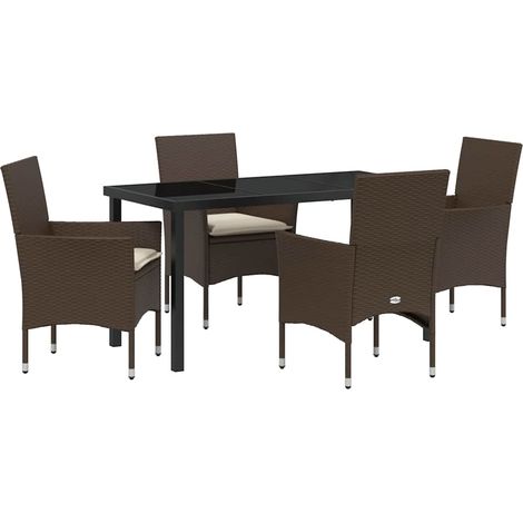 Maison Exclusive - Conjunto de Comedor de Jardín 5 pcs Marrón rat (1/5)