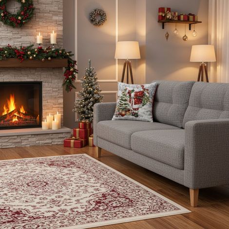 Cuscino in poliestere scena innevata per decorazione da 45 x 45 cm (1/3)