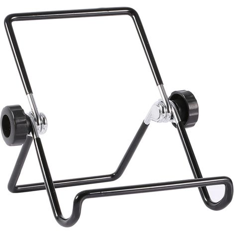 Support Pliable Réglable pour Tablette - Acier avec Revêtement Caoutchouc - Angle 160° - Compact 13,5 x 9,5 cm - Noir - 1 Pièce