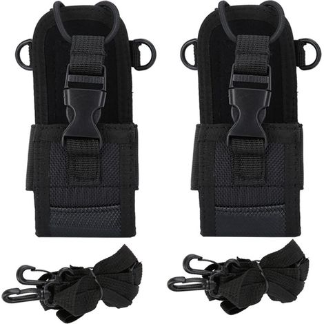 Lot de 2 housses de protection universelles en nylon 20D MSC avec bandoulière large et réglable pour talkie-walkie-AquaForge (1/5)