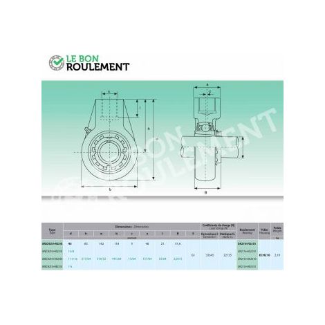 Palier fonte UKECH210+H2310