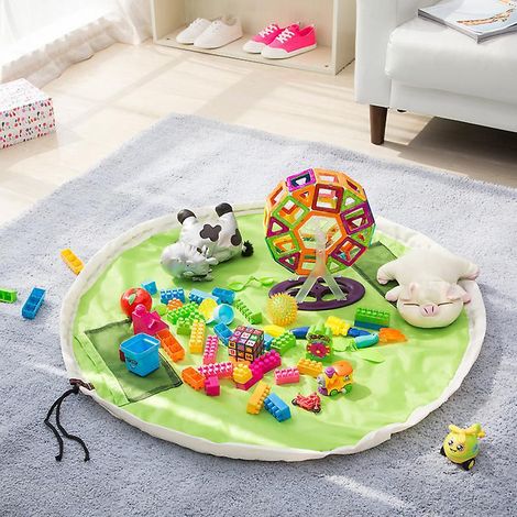Spielzeugaufbewahrungstasche, 150 cm (60 Zoll), große Aufbewahrungsmatte aus Baumwolle, ideal für Babys und Kleinkinder (1/5)