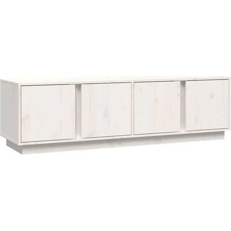 Meuble TV, Étagère TV, Meuble de Salon, Blanc 140x40x40 cm Bois de pin massif OIB6984E (1/5)