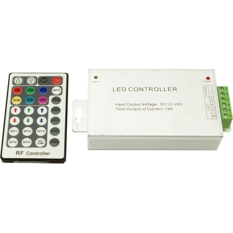 Télécommande RF RGB 28 touches pour rubans LED 216W noire