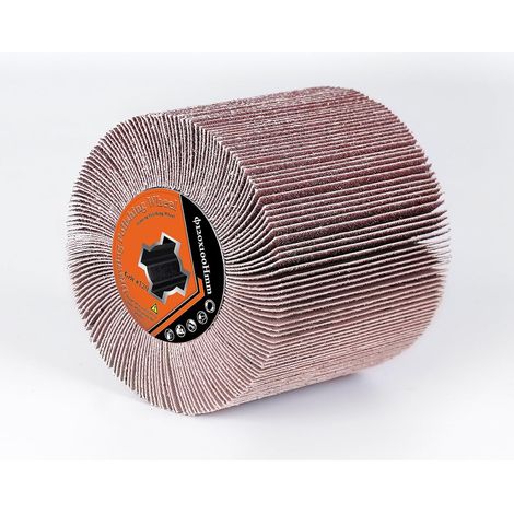120 x 100mm Flap Brush for Satin Machine 120 Grit Renovator Flap Brush Synthetic Fibre Cutting Roller Suitable for Intensive Sanding of Flat Wood Surfaces (1/5)