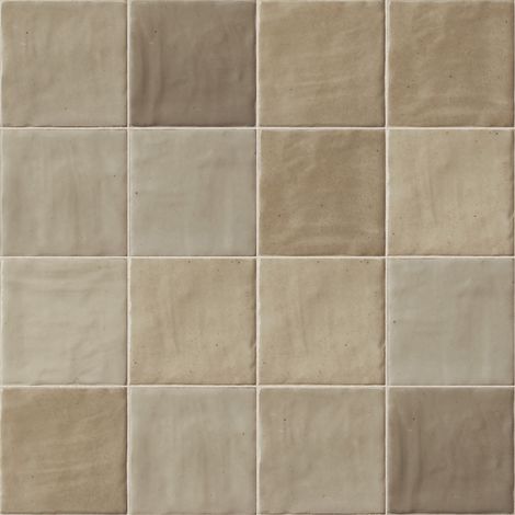 Carrelage effet Zellige Beige 10x10x0,85 cm Brillant Orisel - Mur intérieur (vendu par carton de 0,6 m²) - RO'MA CARRELAGE