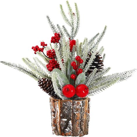 Brindille De Pin Artificielle - 35 Cm - Vase Inclus - Décoration Intérieure Pour Cheminée Et Intérieur - Lot De 1 (1/5)