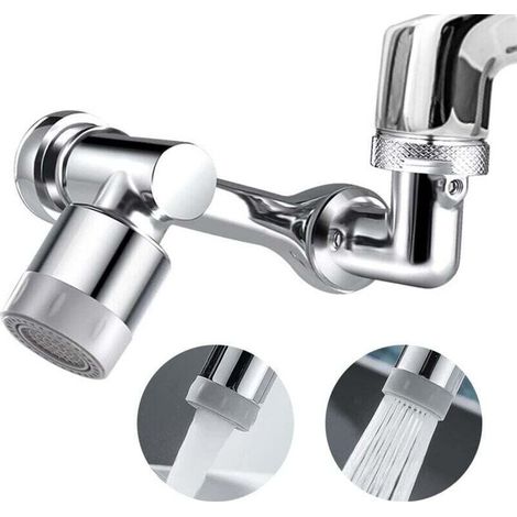 Aeratore per rubinetto girevole a 1080°, XU, spruzzatore estraibile per rubinetto da cucina con 2 modalità di spruzzo, accessori universali per ugelli in ottone massiccio, aeratore per lavandino del b (1/4)