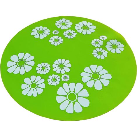 Tapis en silicone pour fontaine à eau pour animaux, grand format (34 cm), imperméable, antidérapant et antiadhésif, motif floral mignon, sans danger pour les chats. (1/2)