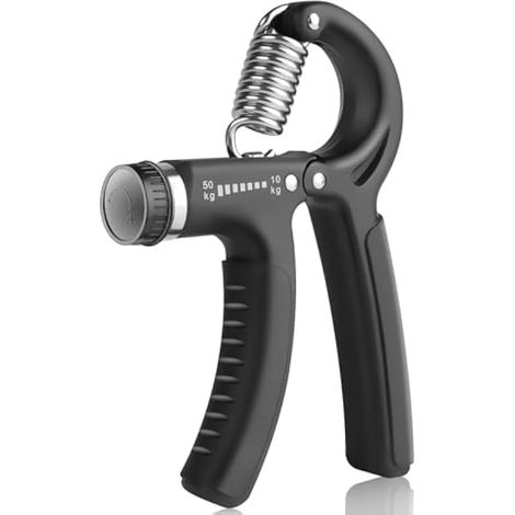Poignée de musculation réglable, 10-50 kg, renforcement des avant-bras, résistance ajustable avec ressorts en acier inoxydable, exerceur de force des doigts et de la prise, noir