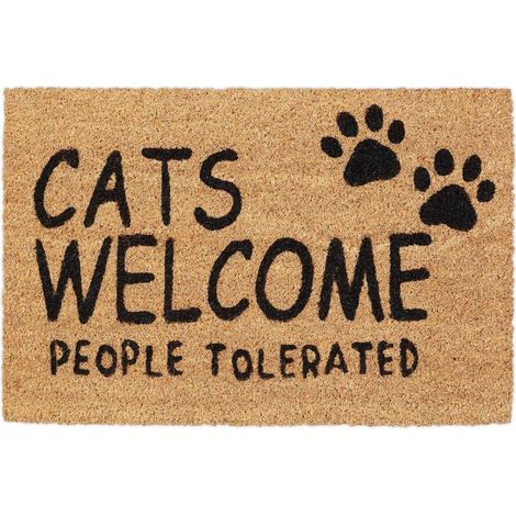 Paillasson fibre de coco chats bienvenue (1/5)
