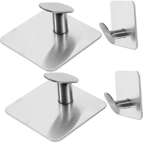 Lot de 4 crochets salle bain autocollants en acier inoxydable pour suspendre les serviettes dans la (1/5)
