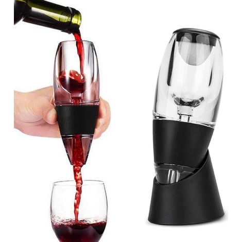 Carafe à vin avec support - Carafe décanteuse - Carafe à vin - Casier à vin - Carafe - Noir - 15,5 x 6,8 cm Noir (1/5)