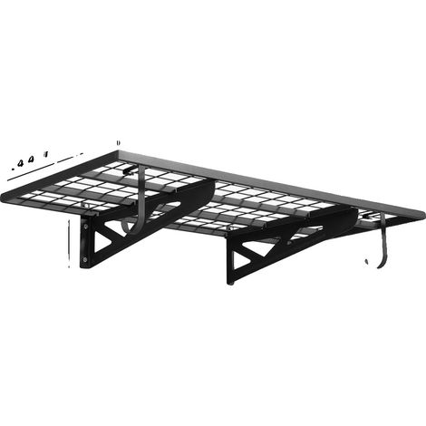 Étagère de garage murale, design à 2 niveaux, capacité de charge élevée, 24x48inch (1/2)