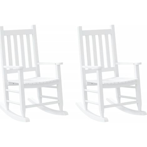 Maison Exclusive - Schaukelstuhl für Kinder 2 Stk. Weiß Massivhol