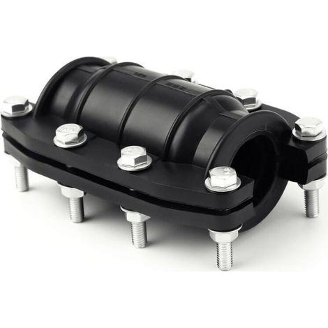 Collier de réparation tuyau 25mm – Acier inoxydable et PE – Pour tuyaux en plastique et métal 24-26mm – Réparation fuites efficace