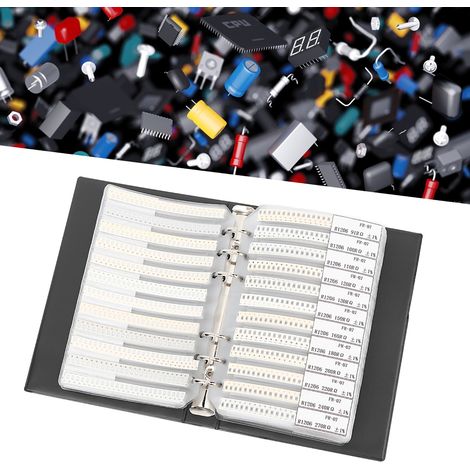 Série 1206, 170 types de résistances, assortiment, catalogue d'échantillons, accessoires électroniques, plastique noir (1/5)