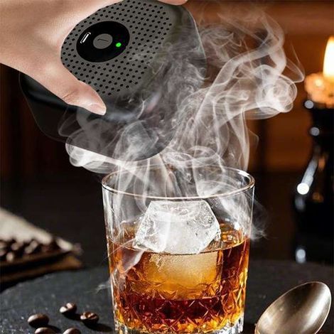 1 set. Color: Black. Material: ABS. Electric smoke machine for cocktails, bartender kit, smoke generation equipment.