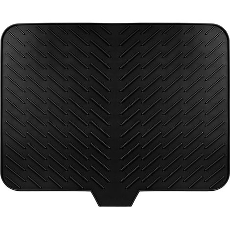 Tapis de séchage en silicone conçu pour garder votre évier propre et organisé (58×43×1.1cm,noir) (1/5)