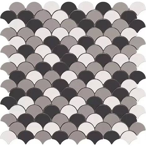 Mosaïque pâte de verre SOUL écaille 3.6x2.9cm - Mosaïque Écaille 3.6x2.9cm Frappe Mix - boîte de 0.87 m2 - Mosaïque Écaille 3.6x2.9cm Frappe Mix - -