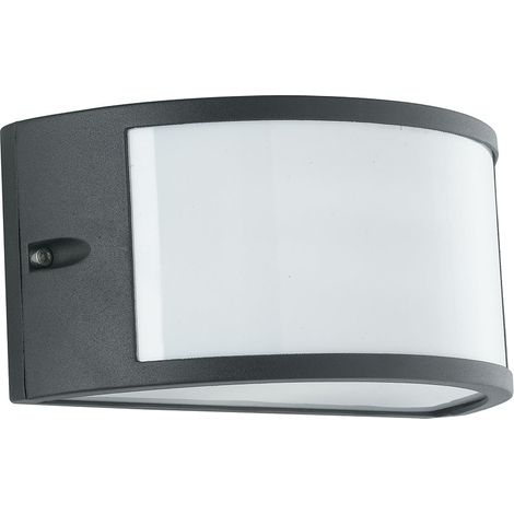 "Applique da esterno AUSTIN in alluminio nero e diffusore in policarbonato"