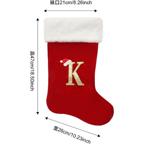 Grandes chaussettes de Noël, décorations de Noël, ornements de lettres anglaises, chaussettes à lettres, sacs cadeaux de dessins animés pour enfants