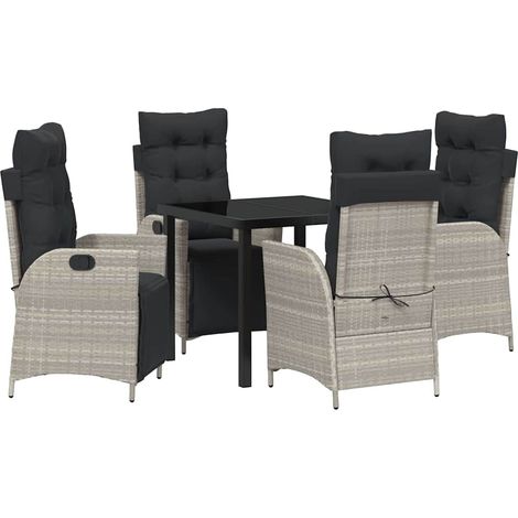 Maison Exclusive - Conjunto de Comedor de Jardín 5 pcs Gris Claro (1/5)