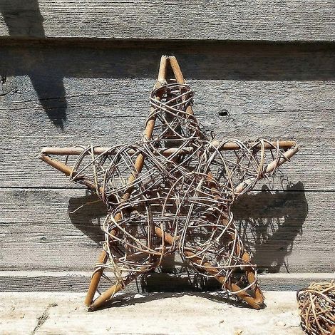 Guirlande de fleurs artificielles en rotin de 20 cm avec cadre en forme d'étoile, décoration de Noël et décoration intérieure (1/5)