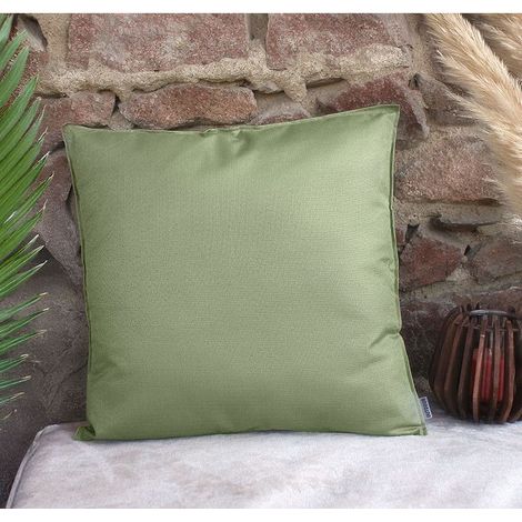 Coussin outdoor anti uv et déperlant uni 60x60 cm - 60x60cm - Vert olive (1/2)
