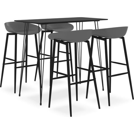 5-tlg. Bar-Set Schwarz und Grau