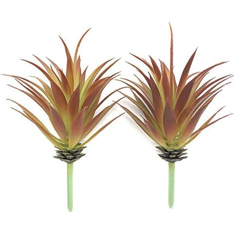 Ebuym Lot de 2 plantes succulentes artificielles au toucher réel Plantes de plantes succulentes artificielles artificielles pour jardin, maison, bureau, décoration (Agave rouge) (1/5)