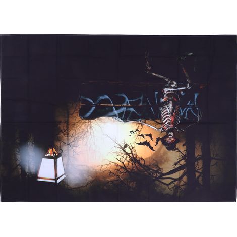 Halloween toile de fond squelette effrayant fantôme photo studio décoration murale 230x180 cm (1/5)