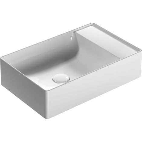 Lavabo T-Edge appoggio 55x35 rettangolare in ceramica bianco (1/4)