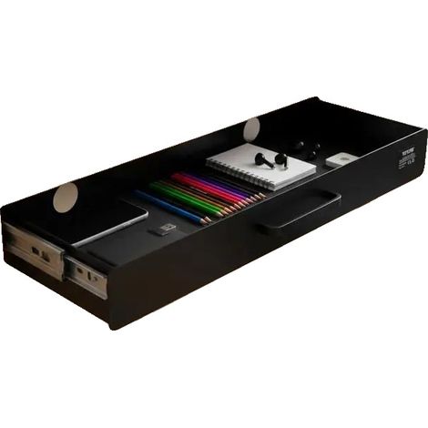 Cassetto sottoscrivania, antiruggine, salvaspazio, nero (1/2)