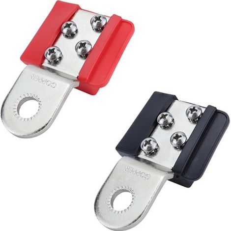 4-way red battery terminal block, automotive parts, flame-retardant and waterproof copper battery terminals (1/4)