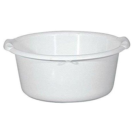 Cuenca redonda de aluminio y plástico blanca 40 cm 14 litros