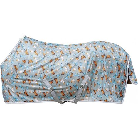 Coperta a rete antimosche per cavalli con fantasia farfalle modello Butterfly: 85 cm, grigio chiaro 9200