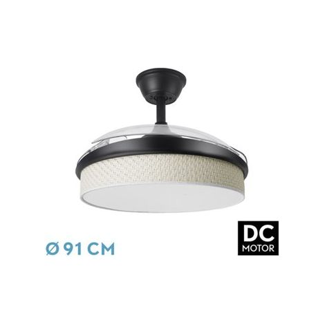 Ventilatore DC Moda 72 W nero/bianco canna 91 cm 7200 lm 3CCT telecomando (1/2)