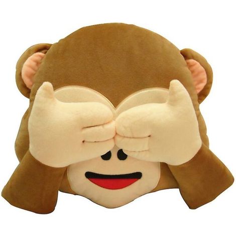 Icône émotionnelle Monkey Face Pillow Throw Cushion 32x32cm Pas d’écoute / pas de regard / pas de parole